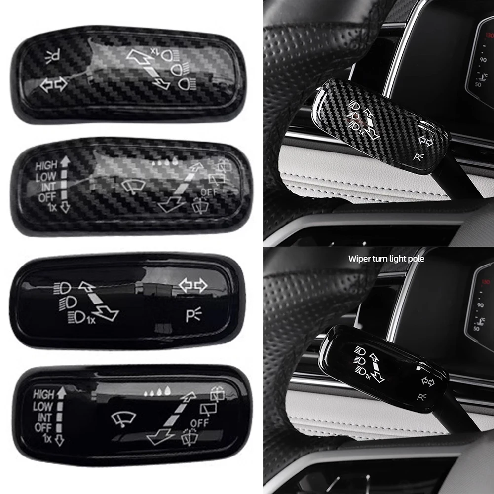 

Накладка на переключатель стеклоочистителя для салона автомобиля, черная, с отделкой под карбон, простая установка