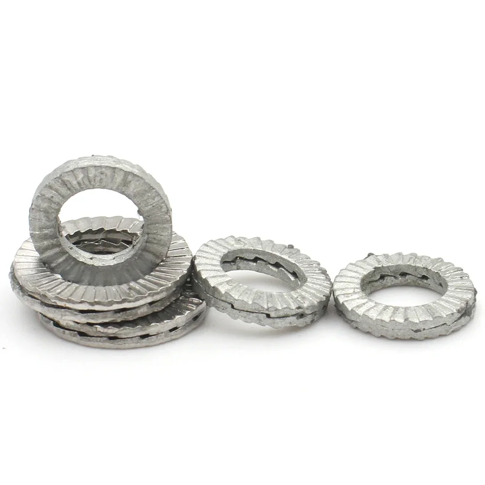 5/ 10/ 20 Pairs (2pcs glued) Stainless Steel Dacromet Self-Lock Washers Genuine Wedge M3 M4 M5 M6 M8 M10 M12 M14 M16 M18 M20 M22