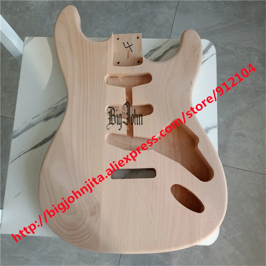 Right Handed Single Wave Electric Guitar, Alder Body,3S Route, No Paint, DIY Guitar Kits, 6 Strings, BJ-207