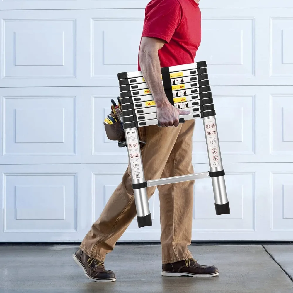 سلم تمديد تصغير من الألومنيوم متعدد الأغراض، معتمد من EN131، سلم قابل للطي بطول 8.5 قدم إلى 2.6 متر للاستخدامات المختلفة
