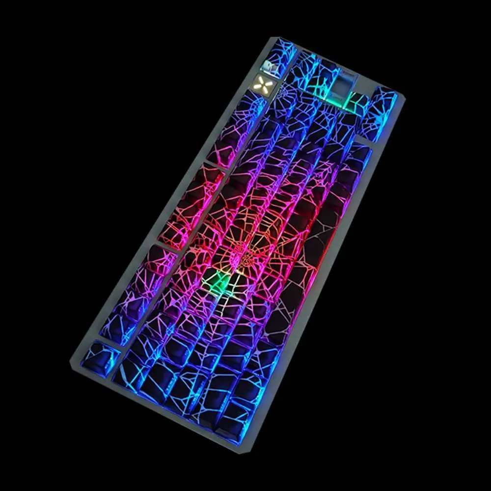 

129-клавишные колпачки для клавиш Spider Web Dye Sub PBT, колпачки для клавиш Cherry Profile с боковой печатью и RGB-подсветкой для механической клавиатуры Cherry MX Switch