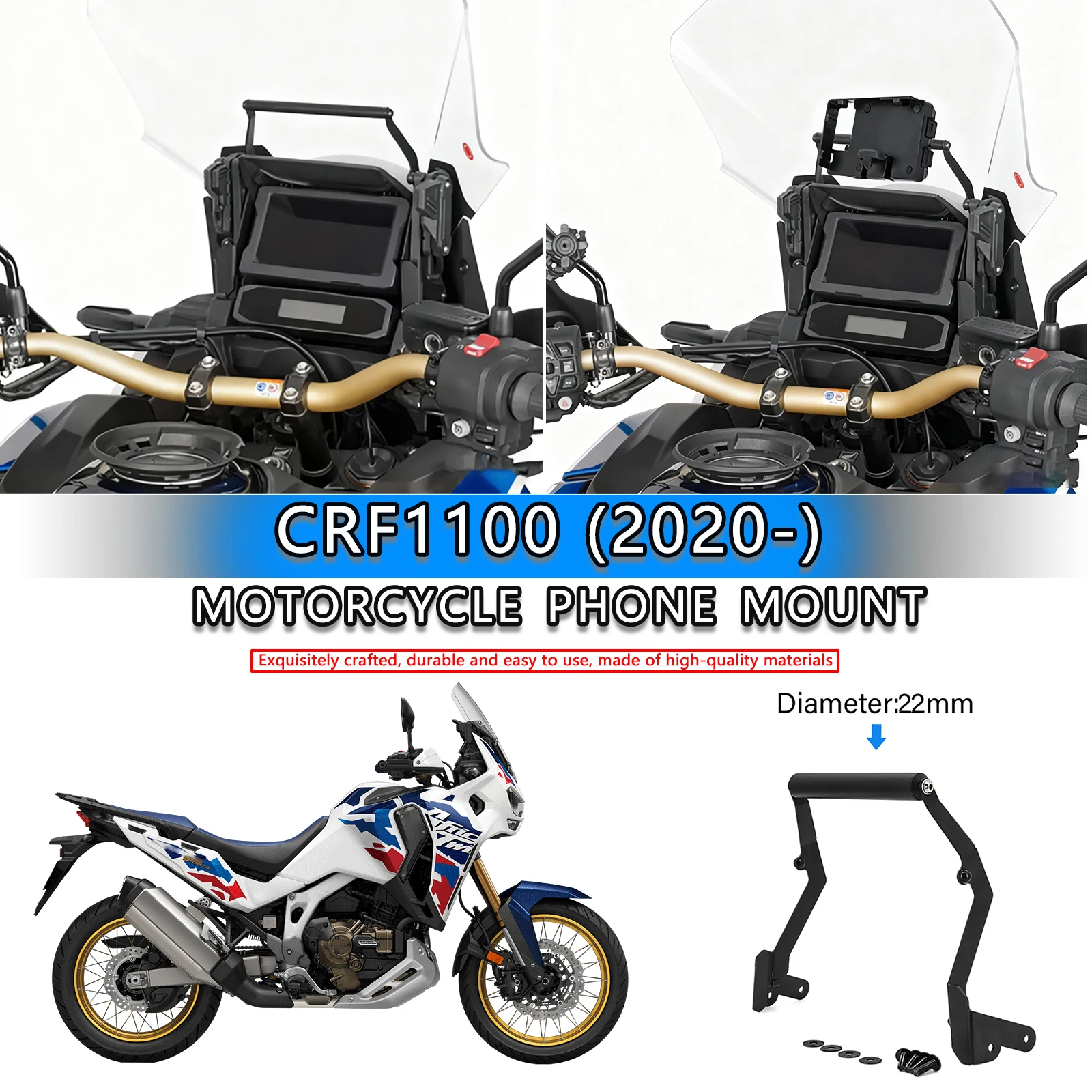 

For Honda CRF 1100L Africa Twin ADVENTURE SPORTS CRF1100L Africa twin 1100 2020+ Motorcycle GPS Navigation Bracket Phone Holder