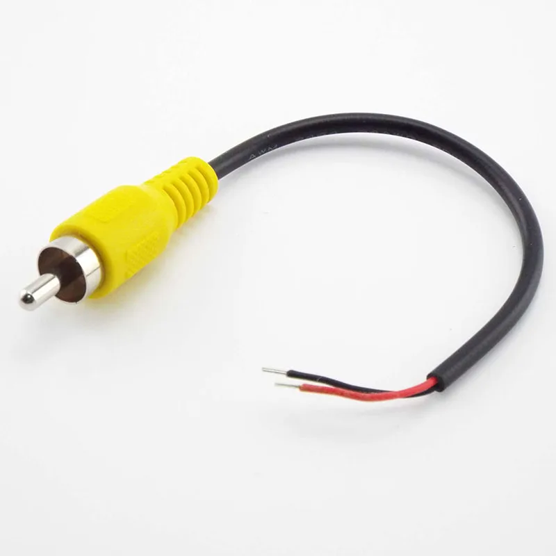 15cm Car connector Rca Female / Male Audio Cable extension Av Single Single Video plug Stereo extension wire diy tools