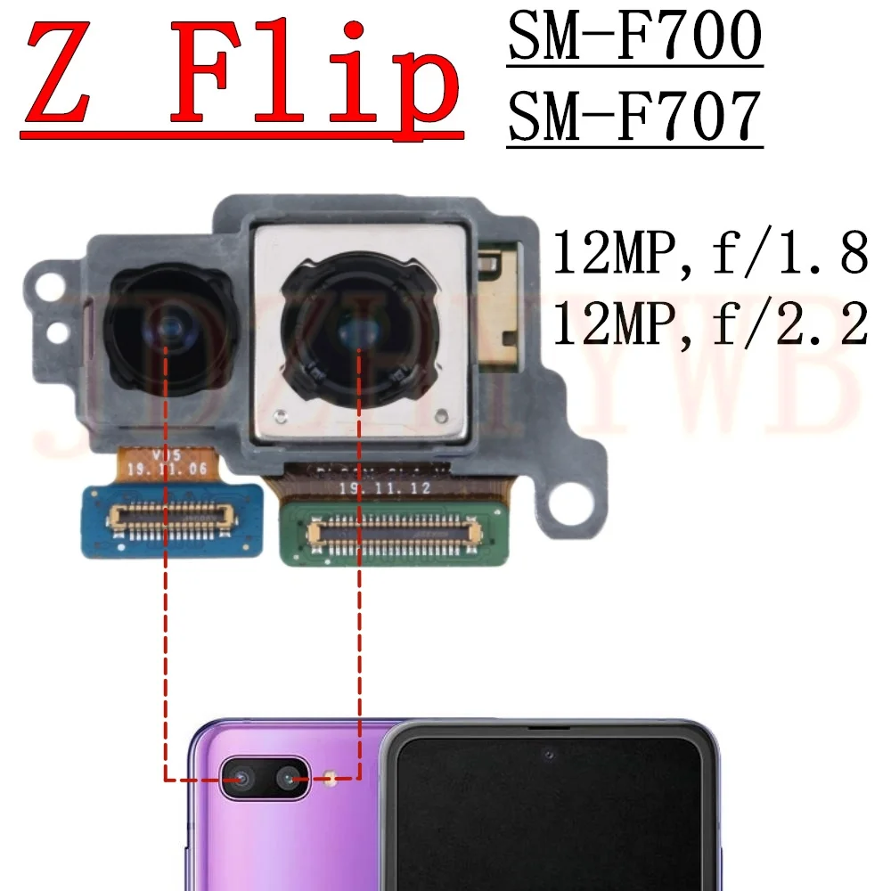 Rear Camera For Samsung Galaxy Z Flip 5G SM-F707B F707U F707N Front Selfie Small Frontal Back Main Camera Module Z Flip F700F