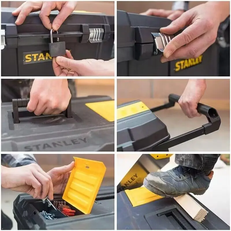 Stanley STST1-80150-23 Multifunctional Toolbox V-groove Design For Cover  Cutting Wood  Pipe Fully Open Design