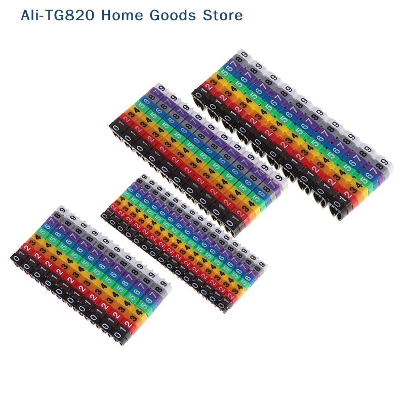 [TG820]Cable Markers Colourful C-Type Marker Number Tag Label For Wire 1.5/2.5/4/ 6mm²