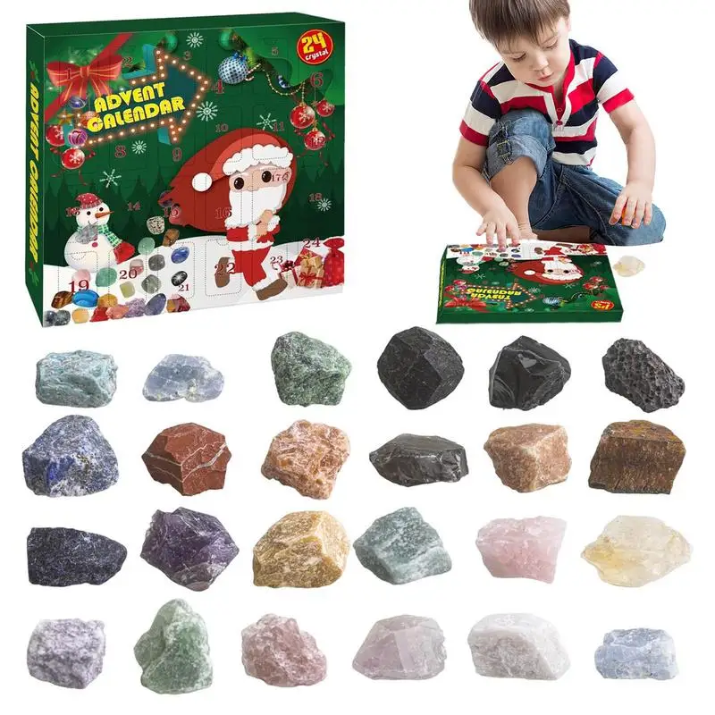 2024 Advent Calendar Gemstone Collection Count Down To Christmas 24 Days Christmas Countdown Calendars Gifts For Kids Girls Boys