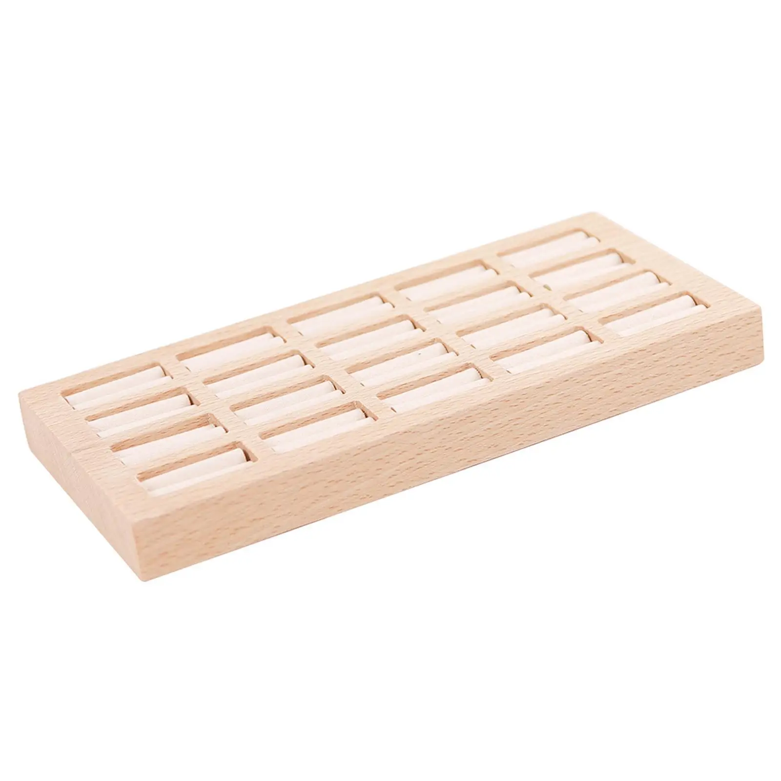 Jewelry Tray Organizer Ring Holder Velvet Wood Display Case Multi Slot Storage Box for Earrings Necklace Women