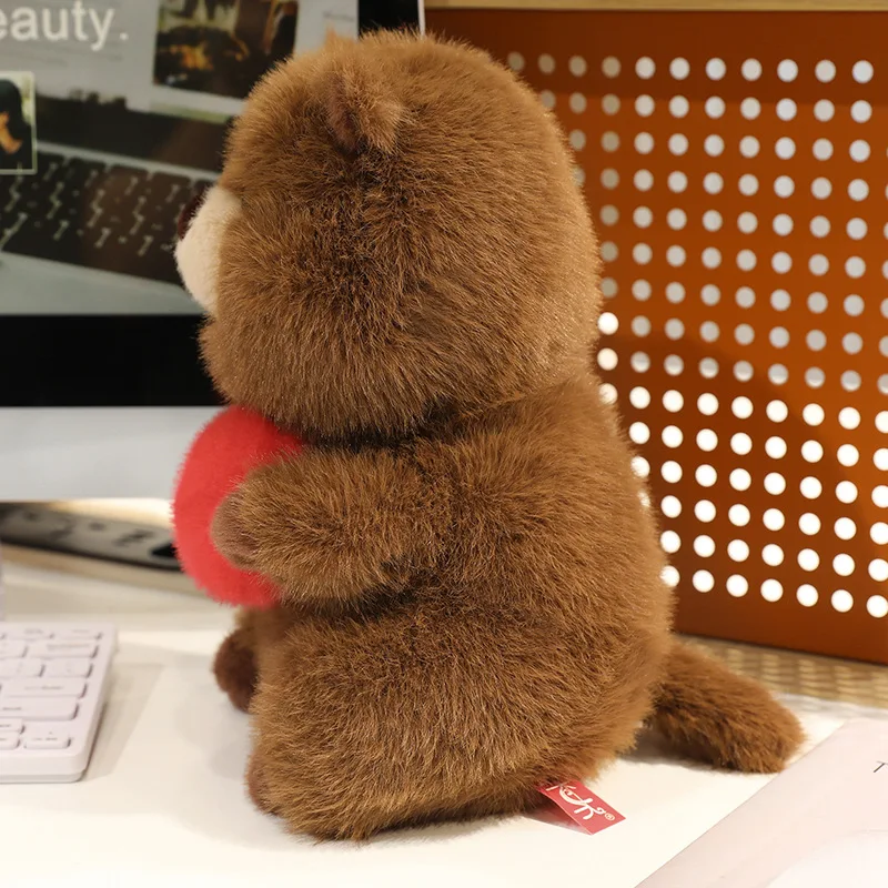 25-50cm Brown Groundhog Holds Apple Corn  Fruits Vegetables Plush Animals Dolls Pillow Super Soft Toys Home Decoration Gifts