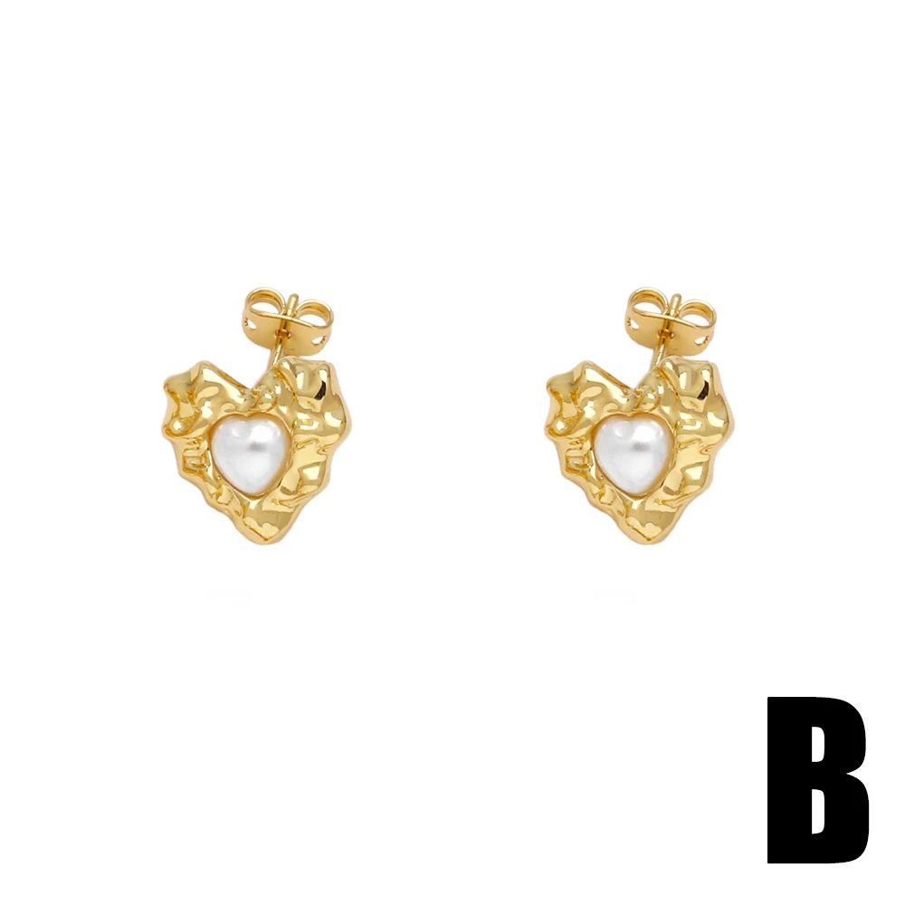 FLOLA Pearl Earrings For Women Copper Dangle Hoop Earrings Gold Plated Small Stud Female Fashion Jewelry Gift For Girls ersz07 image 3