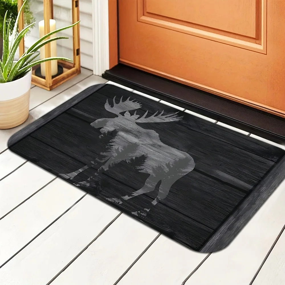 

1PC Reindeer pattern Door Mats Kitchen Rugs Non-Slip Pop arts Living room Rugs Bath Mat Carpet for Home Sink Laundry Decor