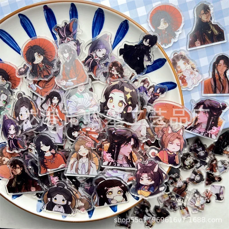 Cute 2/4cm Anime Tian Guan Ci Fu Xie Patch Keychain Hair Tie Heaven Official's Blessing Phone Case DIY Acrylic Sheets