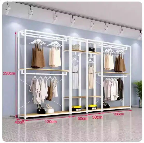 

Clothing store display rack floor hanger men's and women's clothing store decoration combination simple modern high-end shelves