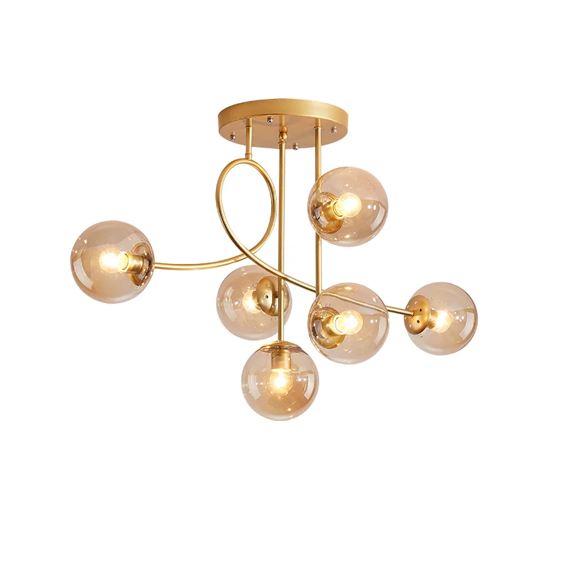 Nordic Modern Magic Bean Glass Ceiling Chandelier LED Gold/Black Luxury Pendant Light for Living Room Bedroom Home Decor
