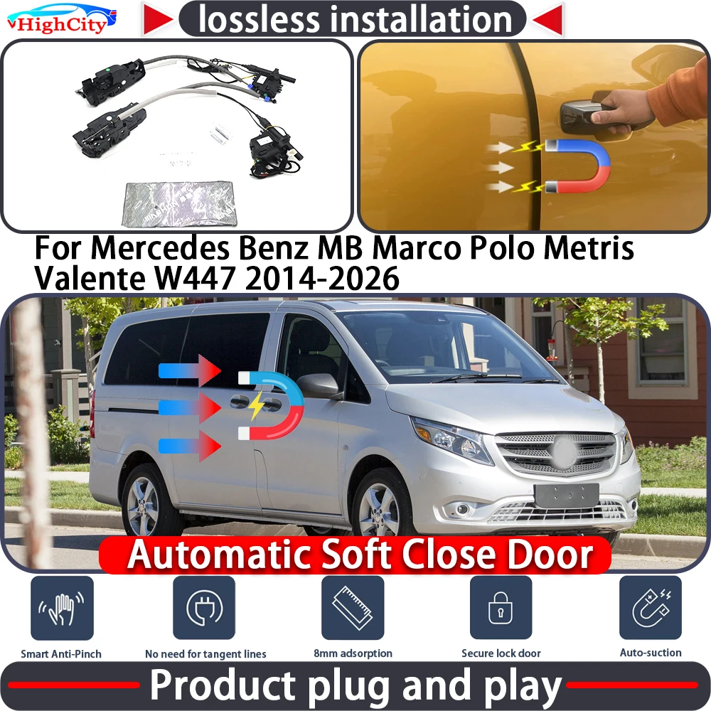 

HighCity Electric Closing Door Lock Actuator for BYD Song S5 2015-2022 Soft Close Power Latch System Auto Pull Door Kit