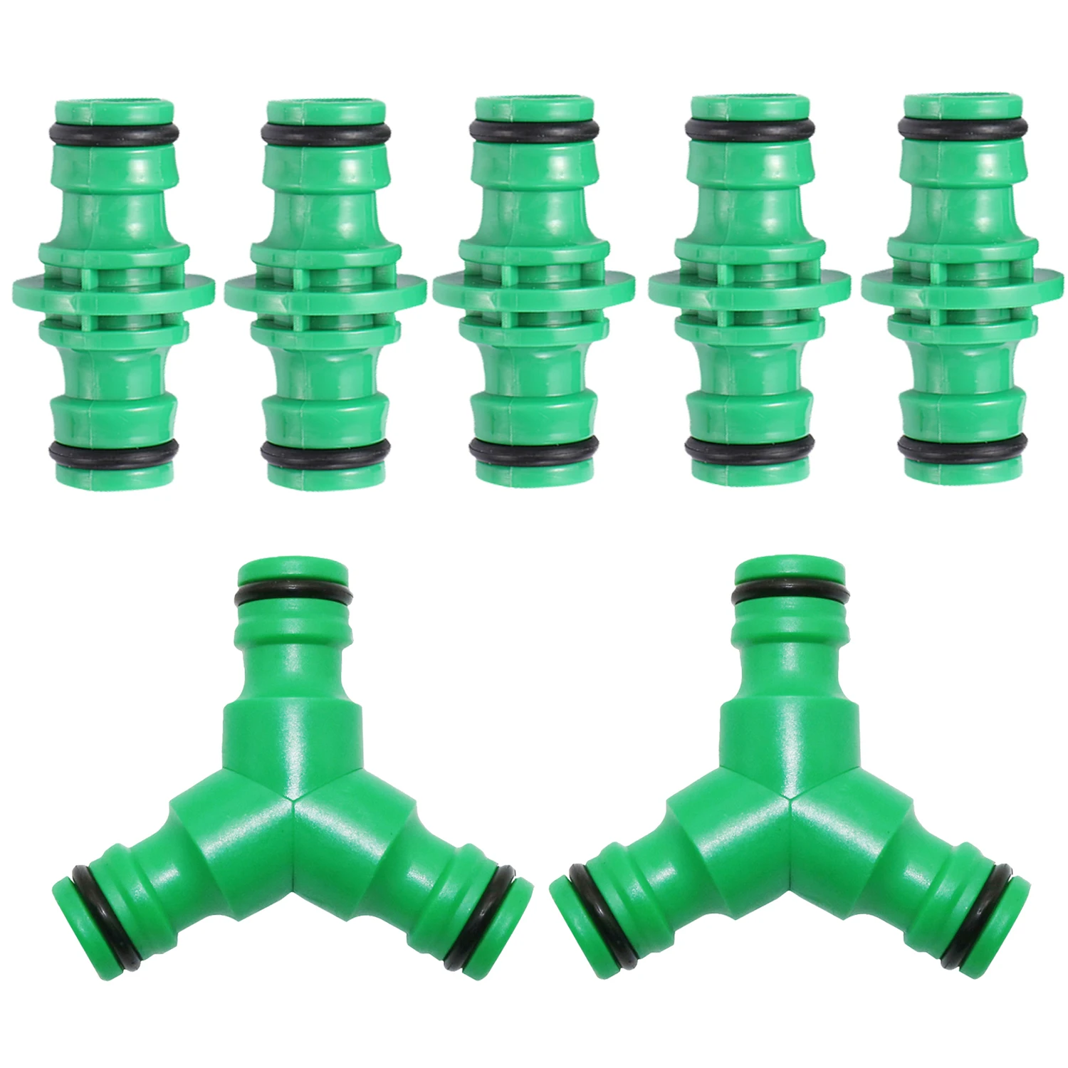 5Pcs Joint Repair Connector 1/2'' Garden Hose Tubing Fitting Pipe Quick Coupling Drip Irrigation Watering System for Greenhouse