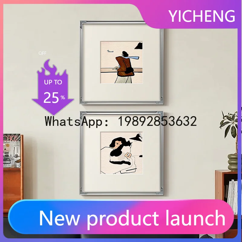 

Lyy modern minimalist living room dining room background wall decorative painting high-end bedroom bedside hanging art