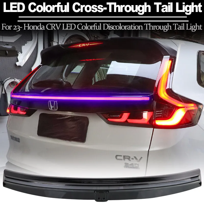 For Honda CRV 2023- Through Taillights Strips Dynamic Flow Water Modified Decoration Upgrad LED Colorful Discoloration Through