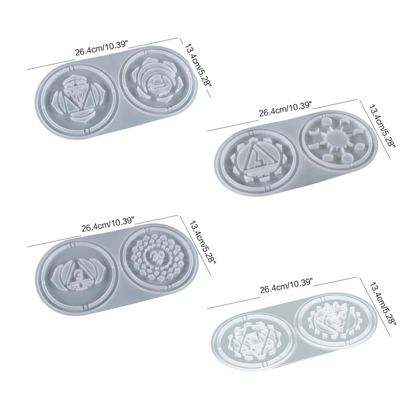 Moldes resina siete chakras, bandeja almacenamiento, molde silicona para posavasos ágata, moldes placa para