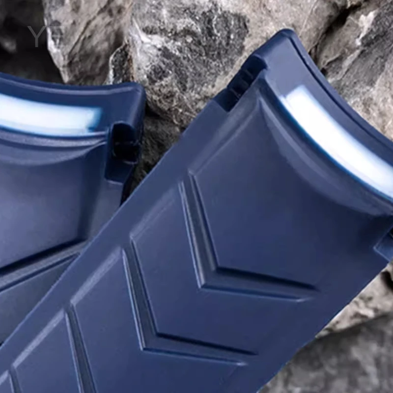 Pulseiras de relógio de material de silicone premium cuidadosamente selecionadas para Heuer Tag Aquaracer pulseira à prova de suor e amigável à pele 22 mm preto azul