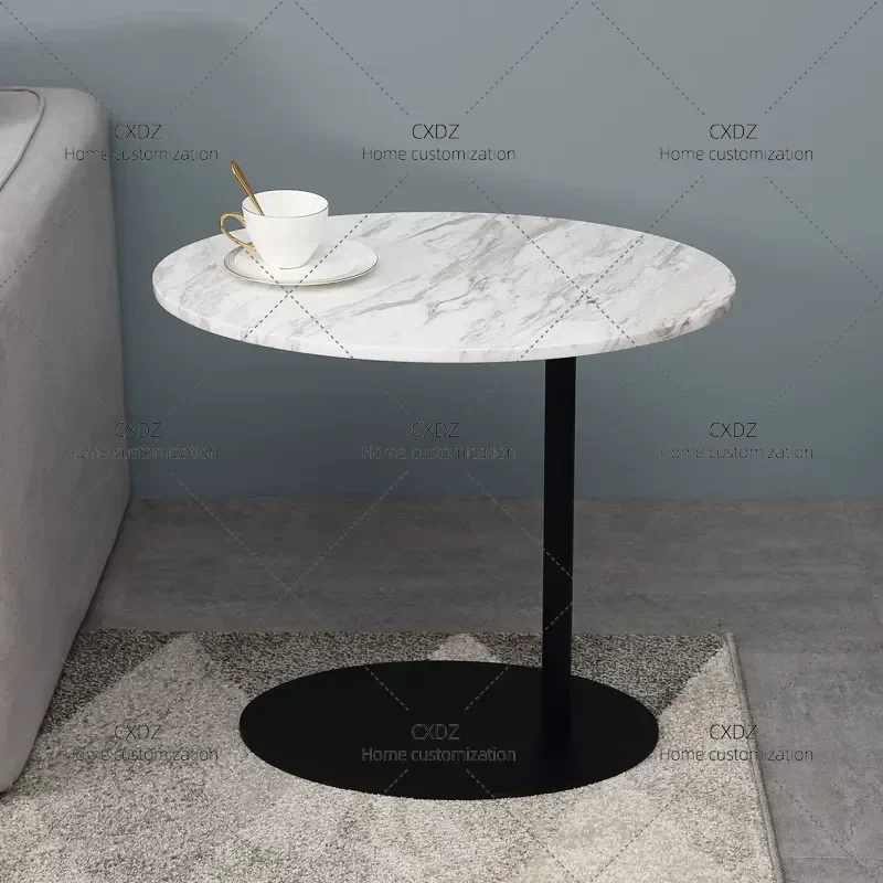 Nordic Simple Marble Edge Sofa Side Table Modern Small Coffee Table for Living Room Balcony Corner Personalized Model Room