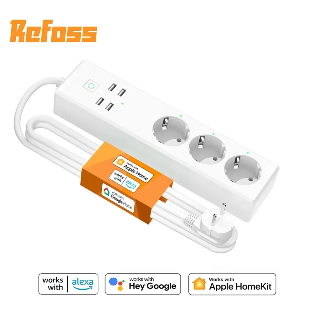 

Refoss HomeKit Smart Power Strip WiFi Surge Protector EU Plug Power Socket Support Siri Alexa Google Assistant SmartThings