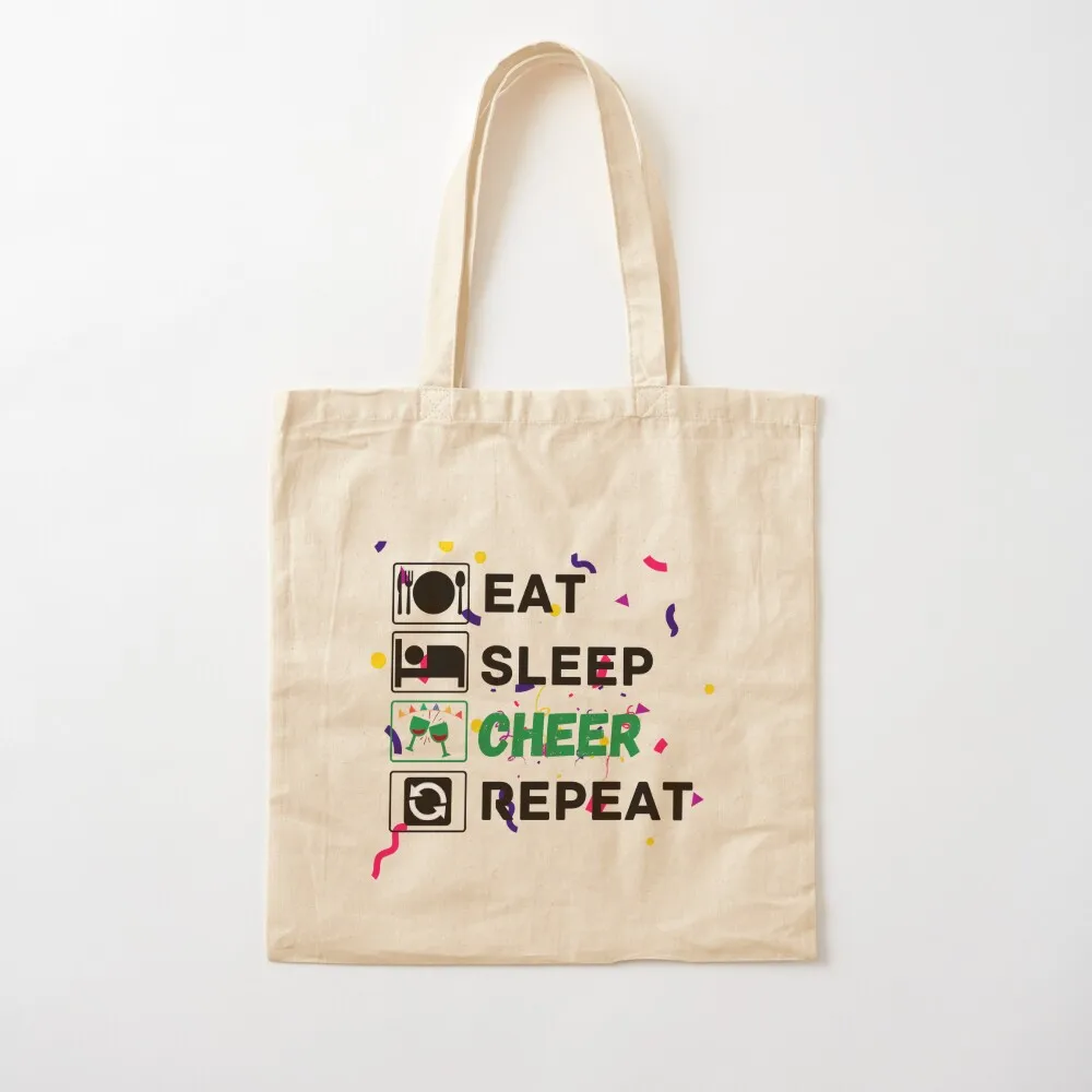 eat sleep cheer repeat Tote Bag shopper bags canvas tote bag Canvas Tote Bag