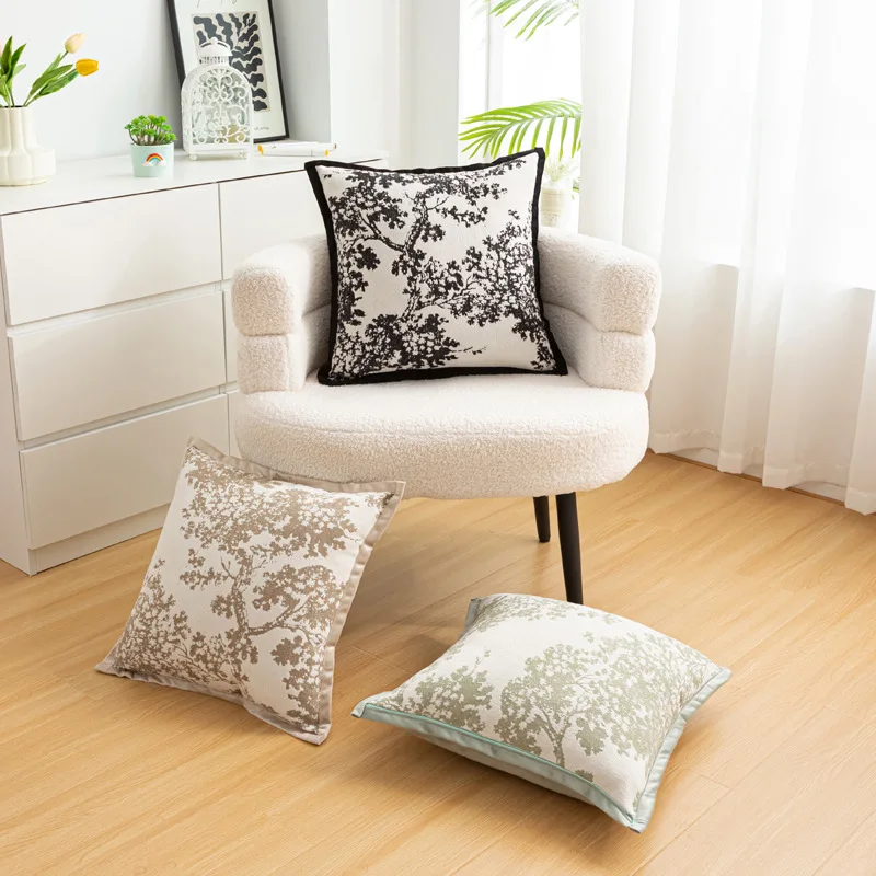 Modern Nordic Cream Style Cushion Cover 45x45cm Sofa Chenille Pillow Cover Rectangular Living Room Decoration Home Decor Items