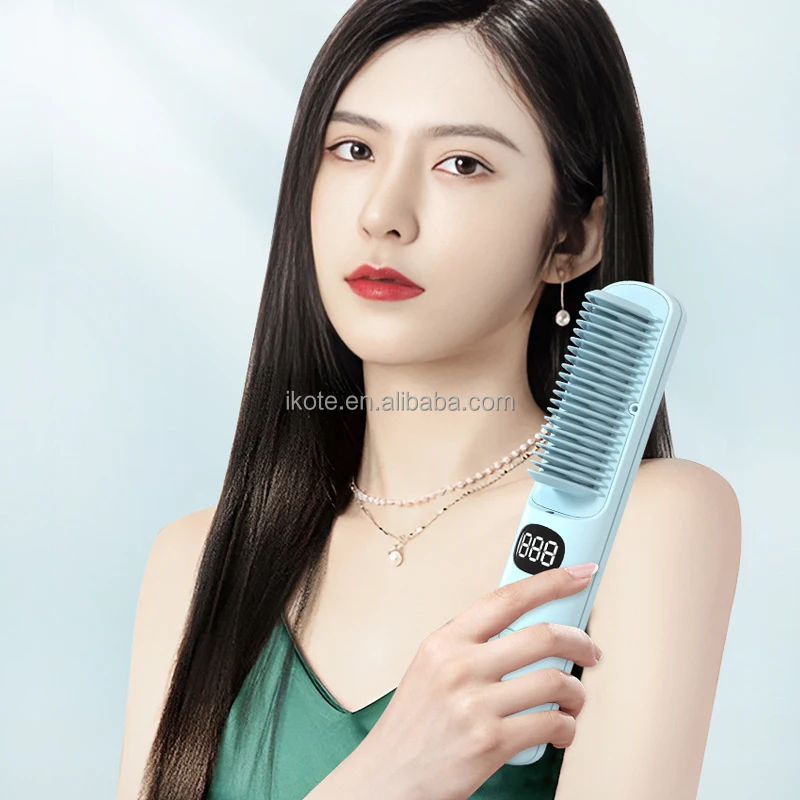 فرشاة تمليس الشعر متعددة الوظائف المحمولة الاحترافية سريعة التسخين للسفر، مشط متين منزلي