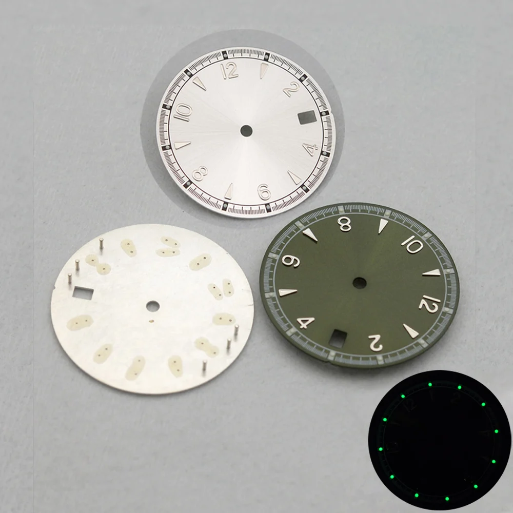

Customized NH35 NH36 Dial 30mm Watch Dial Fit for NH35 NH36 7S26 Movement SKX007 SRPD 6105 Tuna Samurai Case Green Luminous Dial