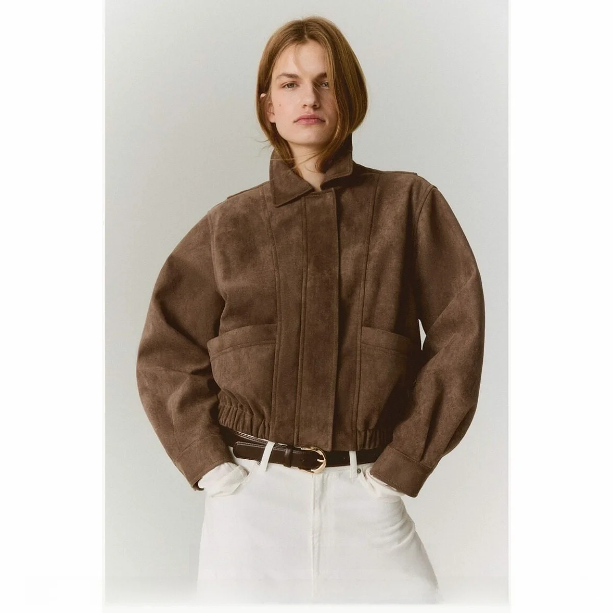 Casual Style Short Jacket Women's Leisure Lapel Long Sleeve Deer Skin Velvet Short Coat Autumn 2026 New Arrival 1330415