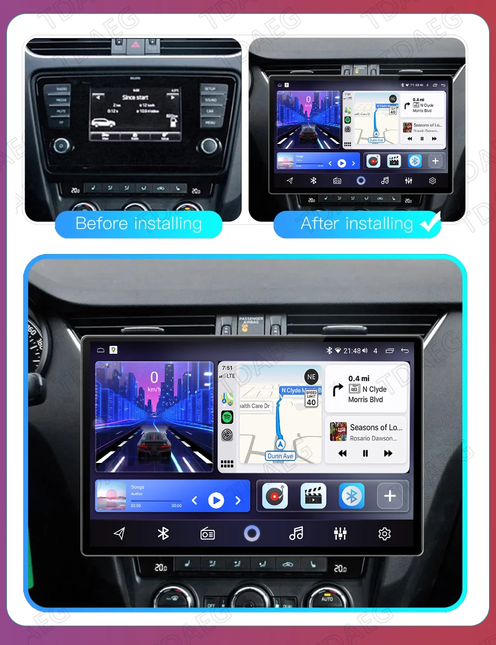 Autoradio Universel Android 13, 5G, WIFI, GPS, Limitation Audio, Lecteur pour Voiture VW, Volkswagen SKvocation Octavia 3, A7, 2013-2018