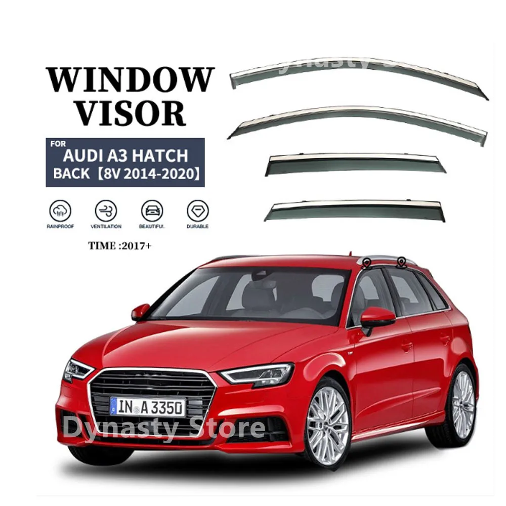 Car Window Visor Waterproof Protect Sunny Rainy Shelter Auto External Accessory For Audi A3  5-door Hatchback 2004-2021