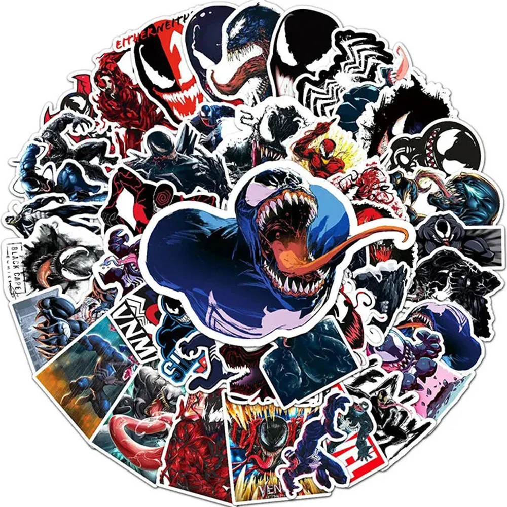 10/30/50Pcs Disney Comics Movie Carnage Venom Villain Stickers for Kids DIY Laptop Phone Skateboard Suitcase Waterproof Sticker