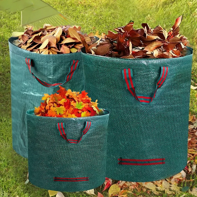 Large Capacity Foldable Garden Leaf Collection Bag Tear‑Resistant Fabric Sack For Yard Lawn Fallen Leaves Weeds Branches Storage