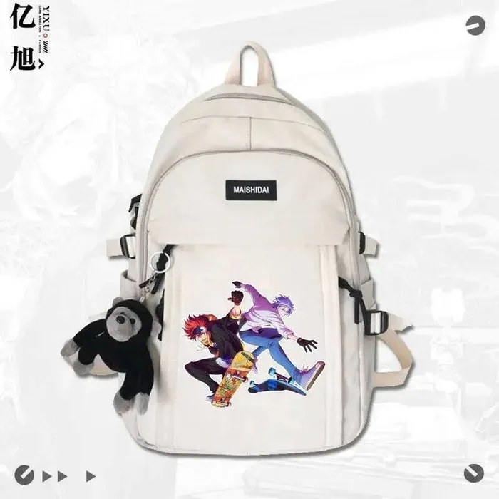 

Black White Red Green SK8 The Infinity Student Teens School Bags Large Capacity Backpacks Anime GAME