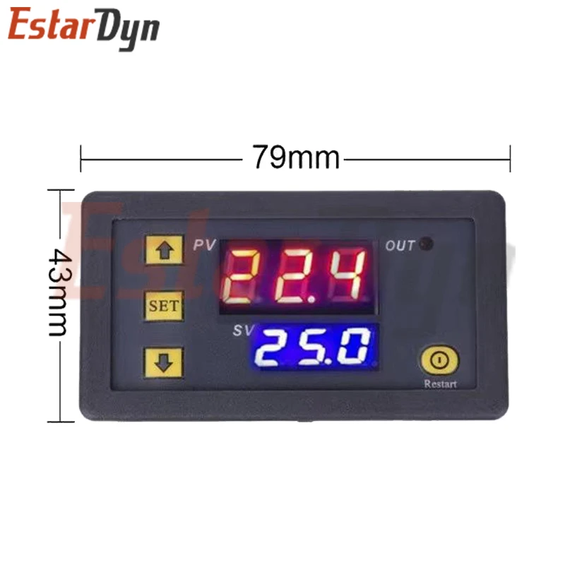 W3230 12V 24V AC110-220V Probe line 20A Digital Temperature Control LED Display Thermostat With Heat/Cooling Control Instrument