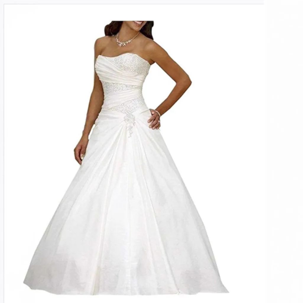 

Strapless wedding dress Forest series 2026 new bride simple forged face slim fit trailing soft yarn