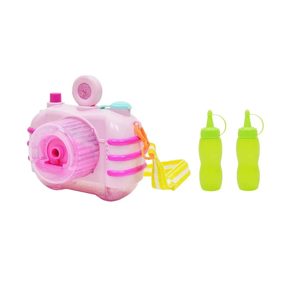 Máquina automática rosa com luzes coloridas, música para crianças, festa ao ar livre, 2 sabonete líquido