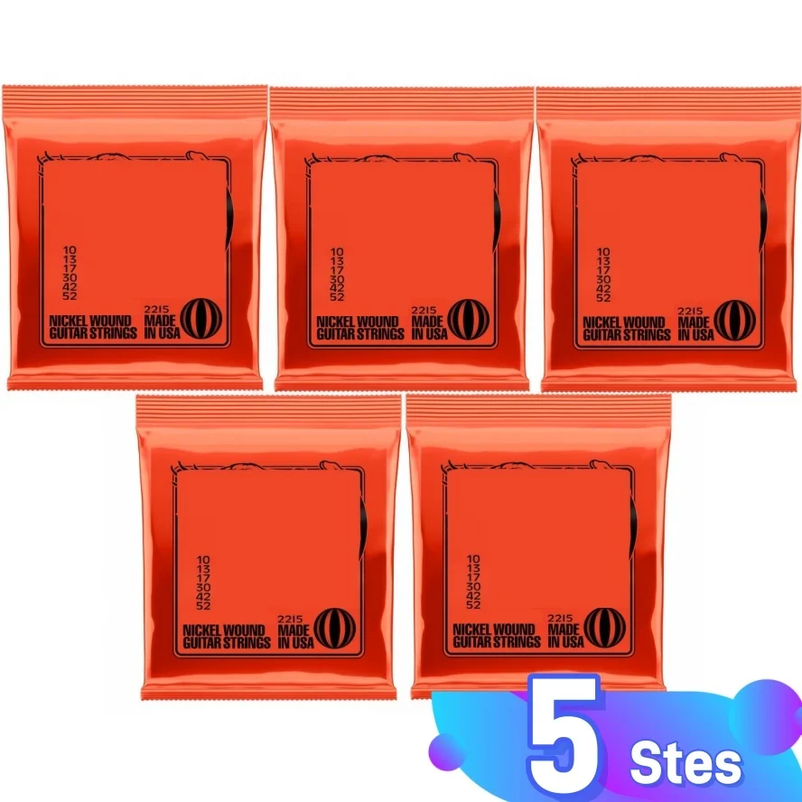 5 Sets Electric Guitar Strings Skinny Top Heavy 10-52 Popular Rock 6-String Digit String 2215 2220 2221 2222 2223 Free Shipping