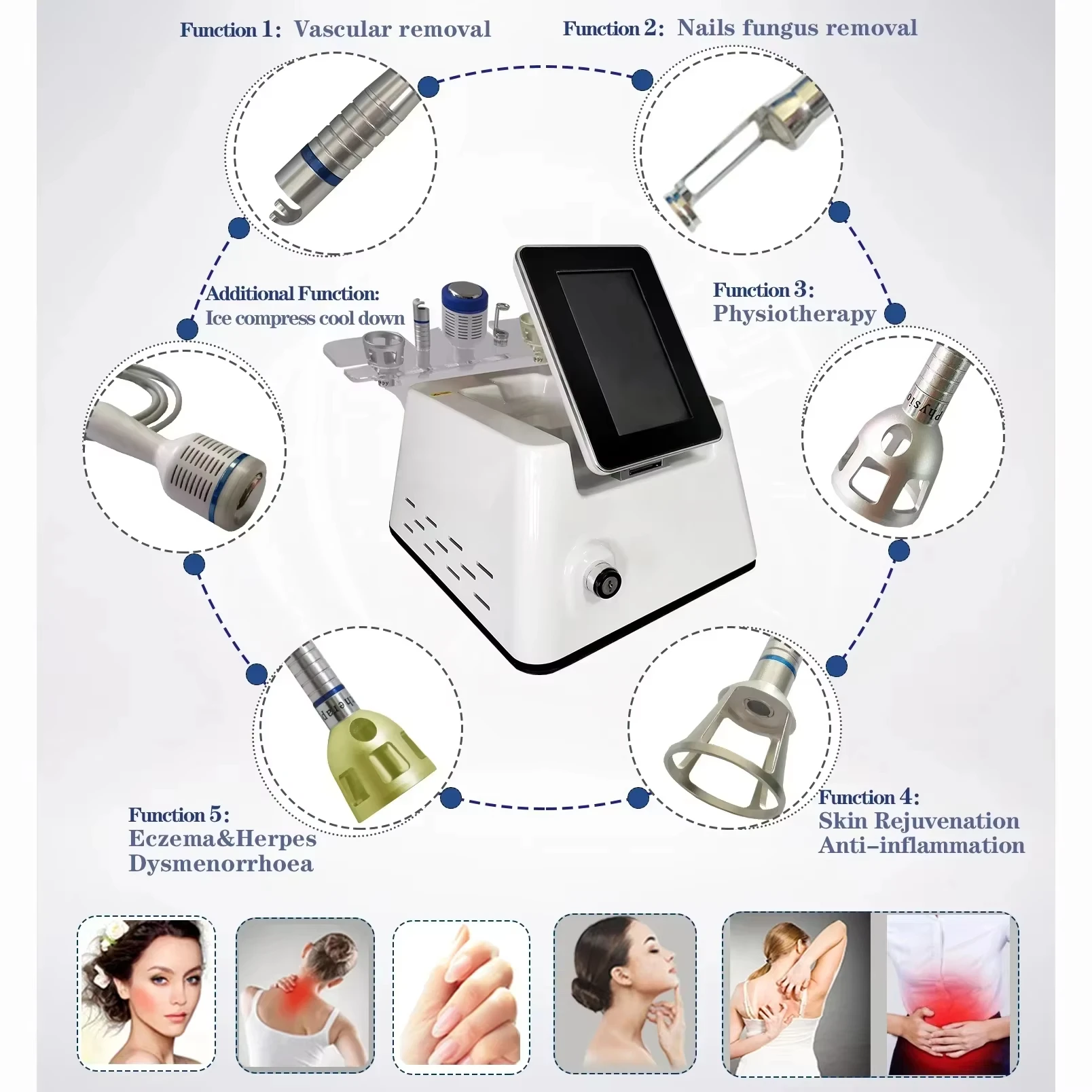 

5-in-1 980nm Diode Laser CE Marked Spider Vein Removal & Onychomycosis Treatment Vascular Vein Removal System