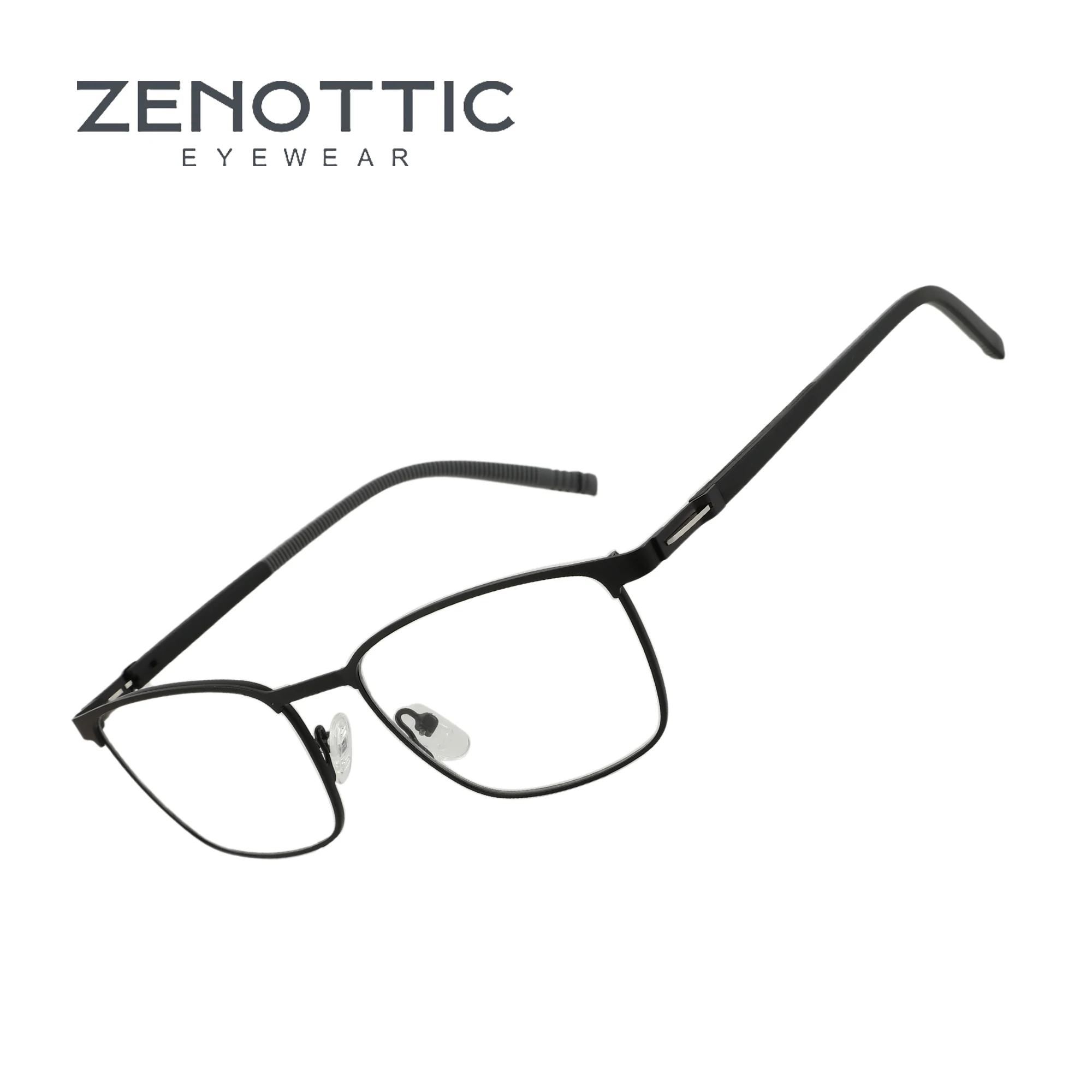 

ZENOTTIC New Fashion Optical Glasses Trend Eyewear Man Non-Prescription Square Ultra Light Metals Eyeglasses F3111