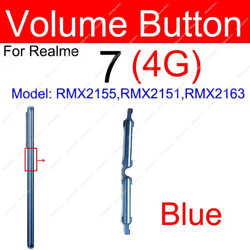 Side Power Volume Button For Realme 6 Pro 6i 6S 7i 7 Pro 4G 5G On OFF Power Volume Keys Switch Small Buttons Flex Cable Parts