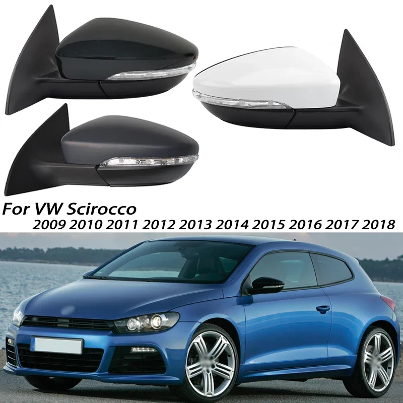 Car Side Mirror Assembly Accessories For Volkswagen VW Scirocco 2009 2010 2011 2012 2013 2014-2018 Auto Heated Fold Turn Signal