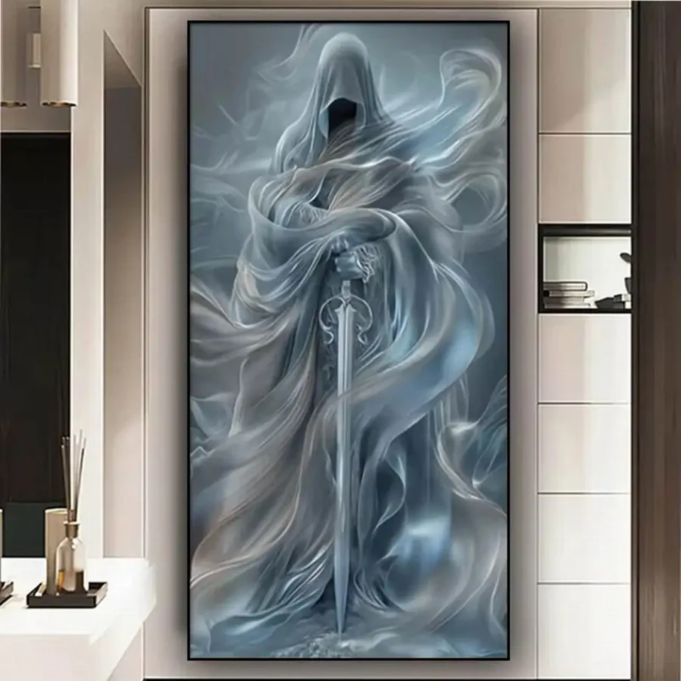 Large Size Diamond Painting Kits Mythology Sword Soul Diy Full Drill Mosaic Embroidery Hero Man Picture Wall Decor