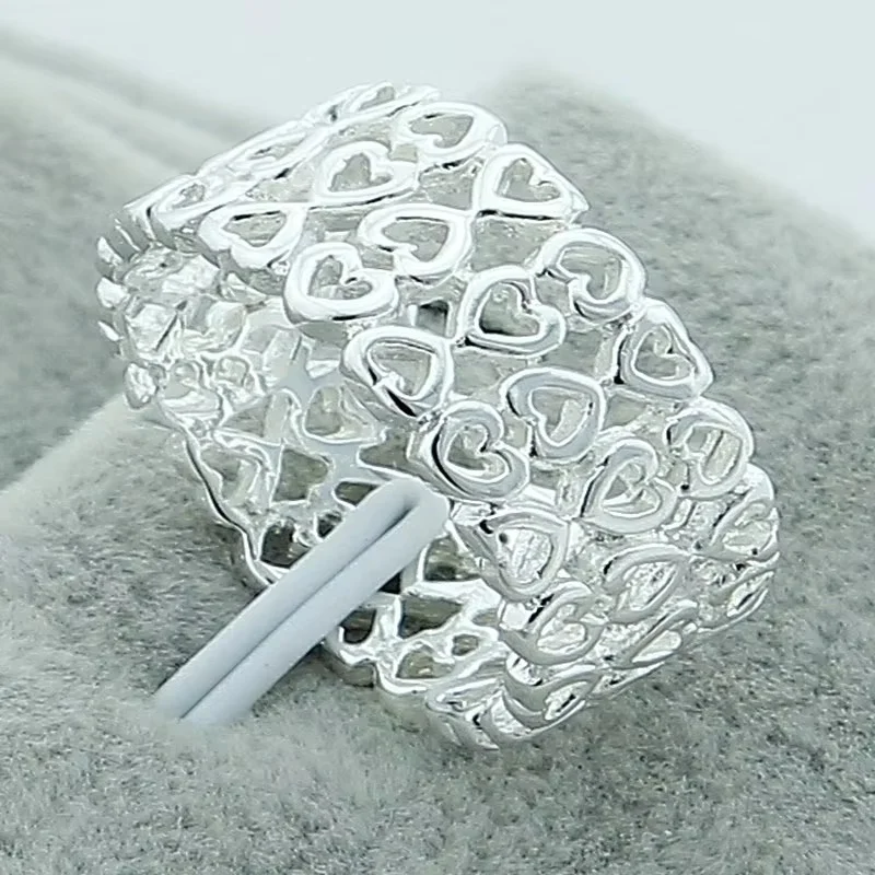 Sizes 6-10 925 Sterling Silver Heart Ring For Women Engagement Wedding Birthday Party High-Quality Exquisite Jewelry Accessories