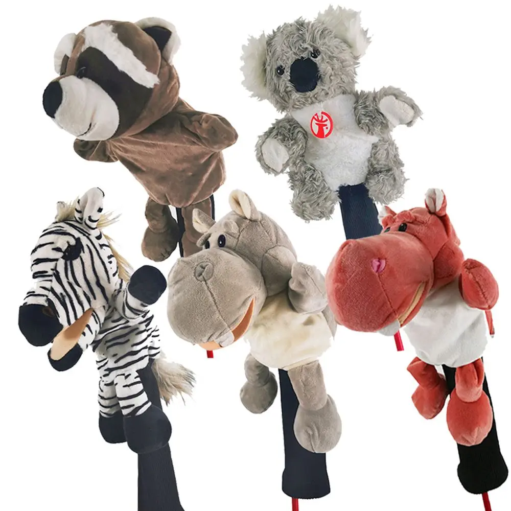 Sport Practical Accessories 1/3/5 Fairway Woods Golf Club Head Covers Plush Animal Headcover Golf Rod Sleeve Sets