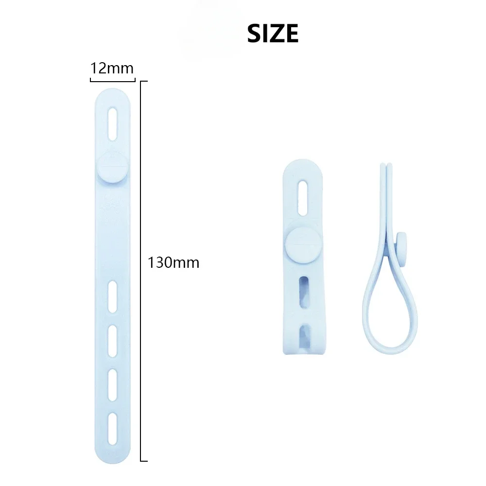 10Pcs Adjustable Silicone Cable Organizer Datacable Storage Tie Headphone Cable WinderAnti Loss Soft Rubber Tape Cable Holder