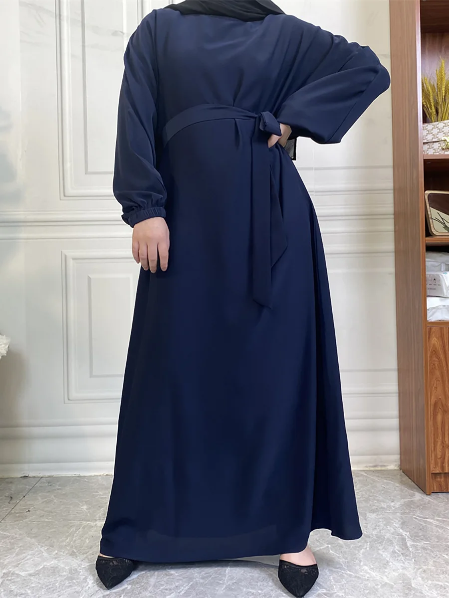 حار سيلي أسلوب بسيط فساتين مغربية قفطان تركيا بلون الخليج عبايات المرأة الإسلامية فستان طويل مسلم السعودية رداء رمضان 96