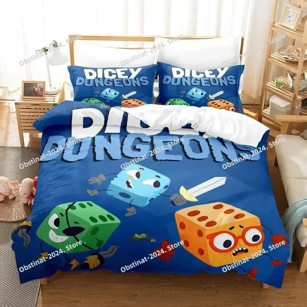 New Anime Game Dicey Dungeons Bedding Set Printed Bed Set With Pillowcase Bed Duvet Cover Single Double Queen Super King Size
